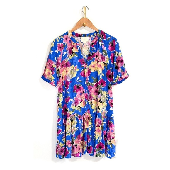 NWOT Sezane Mini Floral Short-Sleeve Lenitta Dress - Picture 2 of 7